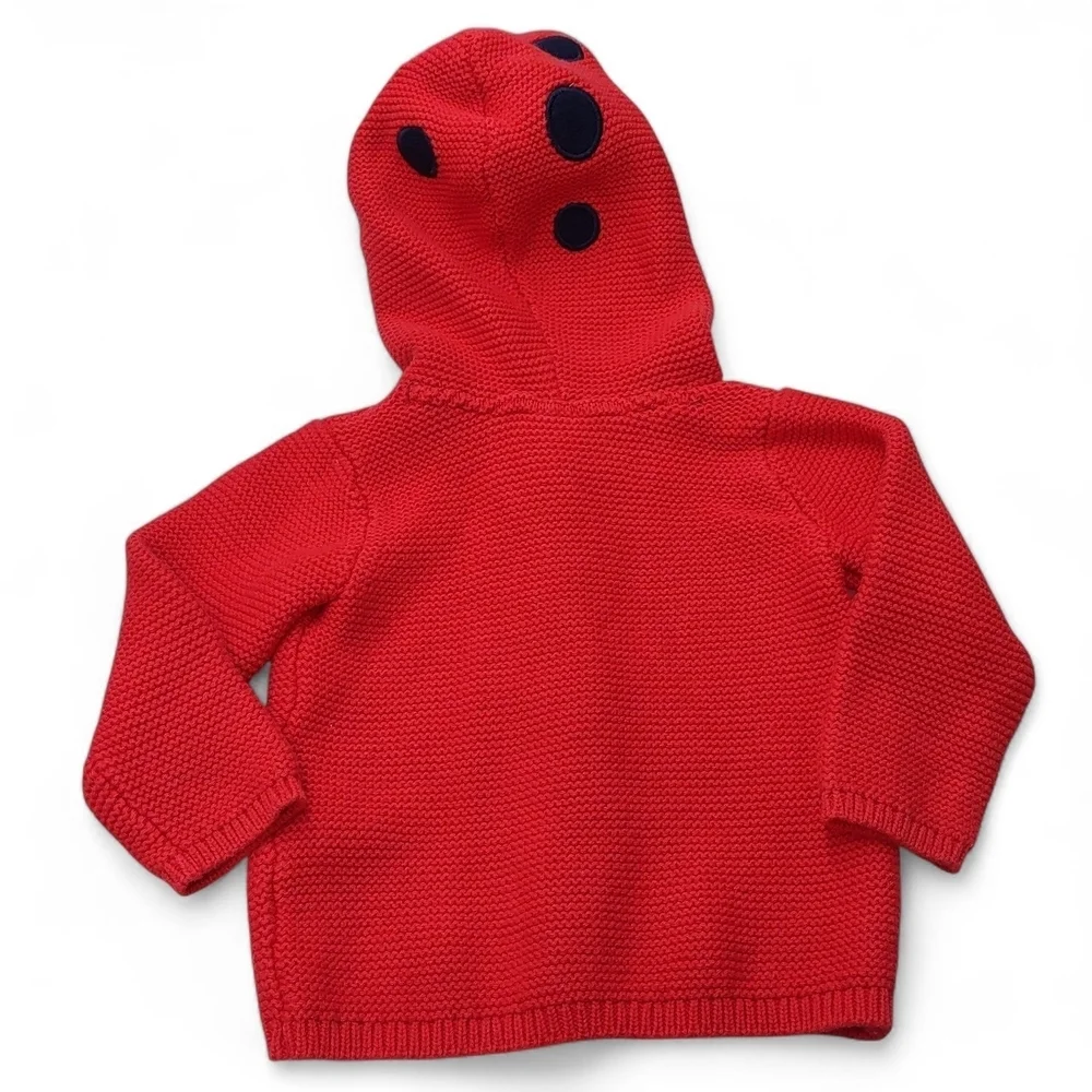Carter's Red Baby Cardigan with Ladybug Hood (6m) and Matching Hat (3-9m)